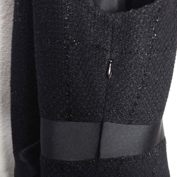 INC International Concepts Dress Black Textured Petite 8P Dark Romance - Picture 6 of 9